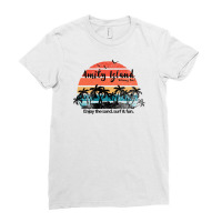 Amity Island Welcomes You Enjoy The Sand Surf And Fun Ladies Fitted T-shirt | Artistshot