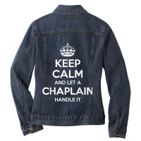 Chaplain Gift Funny Job Title Profession Birthday Work Idea Ladies Denim Jacket | Artistshot