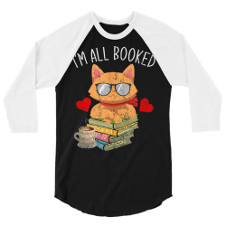 all booked cute cat 3/4 Sleeve Shirt | Artistshot