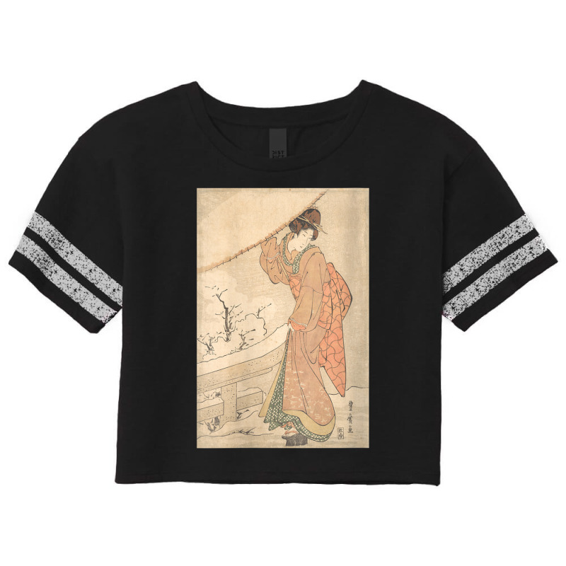 Womens Japanese Vintage Woman Woodblock Aesthetic Japan Art Print V Ne Scorecard Crop Tee by cm-arts | Artistshot