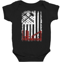 Vintage Usa Ironworker American Flag Iron Worker Patriotic T Shirt Baby Bodysuit | Artistshot