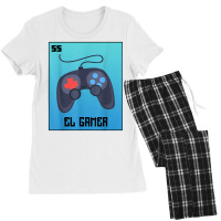 El Gamer Video Games Funny Mexican Lottery Parody Graphic T Shirt Women's Pajamas Set | Artistshot