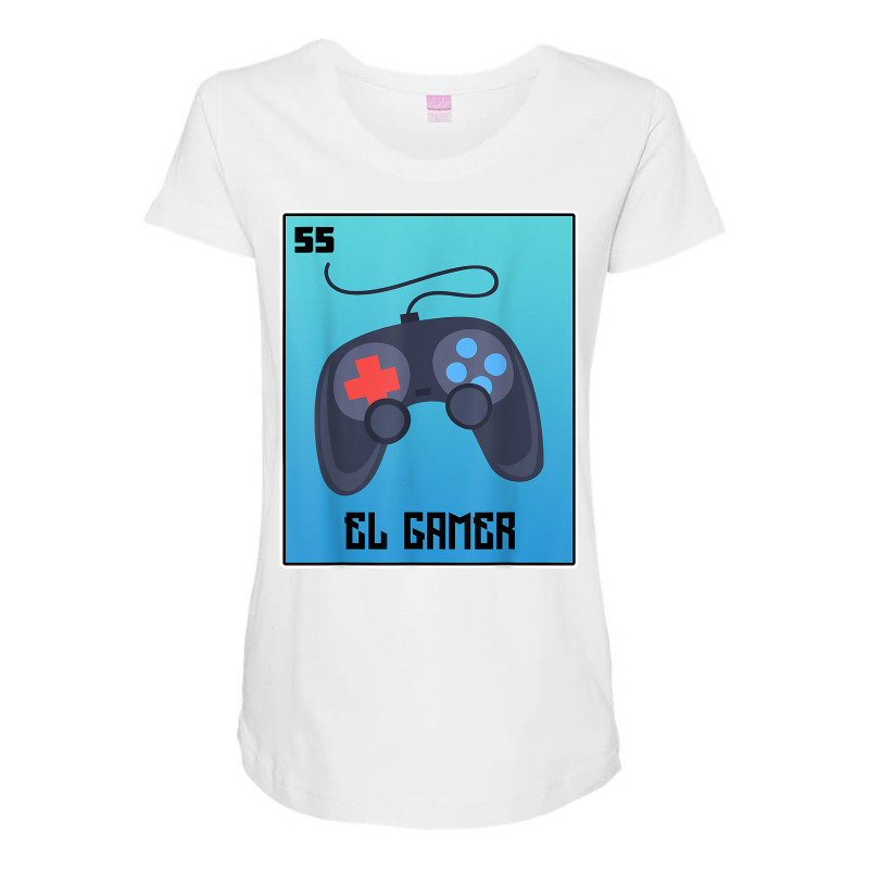 El Gamer Video Games Funny Mexican Lottery Parody Graphic T Shirt Maternity Scoop Neck T-shirt by cm-arts | Artistshot