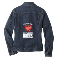 Rock Hunting Geologist Minerals Ladies Denim Jacket | Artistshot