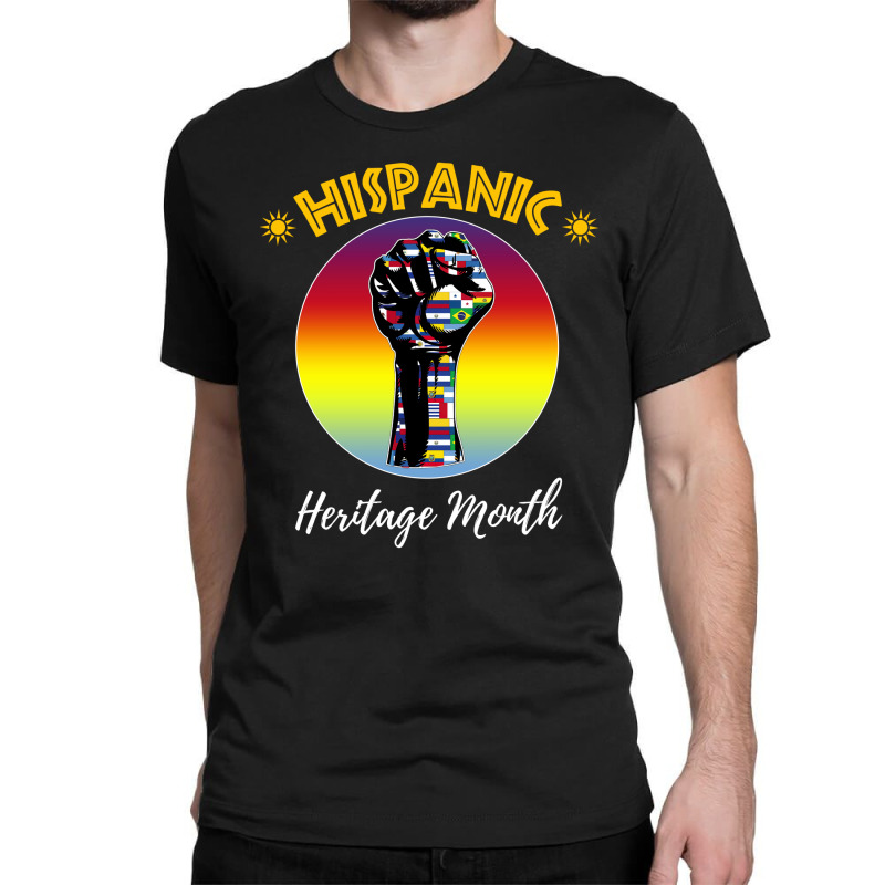 Hispanic Heritage Month Colorful Countries Flags Latinx Hand T Shirt 1 Classic T-shirt by wilber.bourque | Artistshot