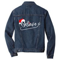 Believe Christmas Pajamas Christmas In July Graphic Santa Men Denim Jacket | Artistshot