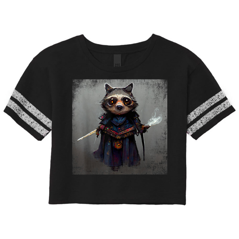 Cute Raccoon Samurai Japanese Bushido Warrior Code Racoon Scorecard Crop Tee by Color | Artistshot