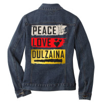 Dulzaina Music Instrument Dolçaina Spanish Music Instrument Ladies Denim Jacket | Artistshot