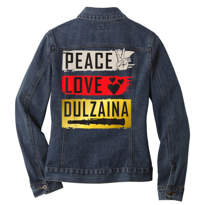 Dulzaina Music Instrument Dolçaina Spanish Music Instrument Ladies Denim Jacket by August | Artistshot