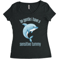 Be Gentle I Have A Sensitive Tummy     (9) Women's Triblend Scoop T-shirt | Artistshot