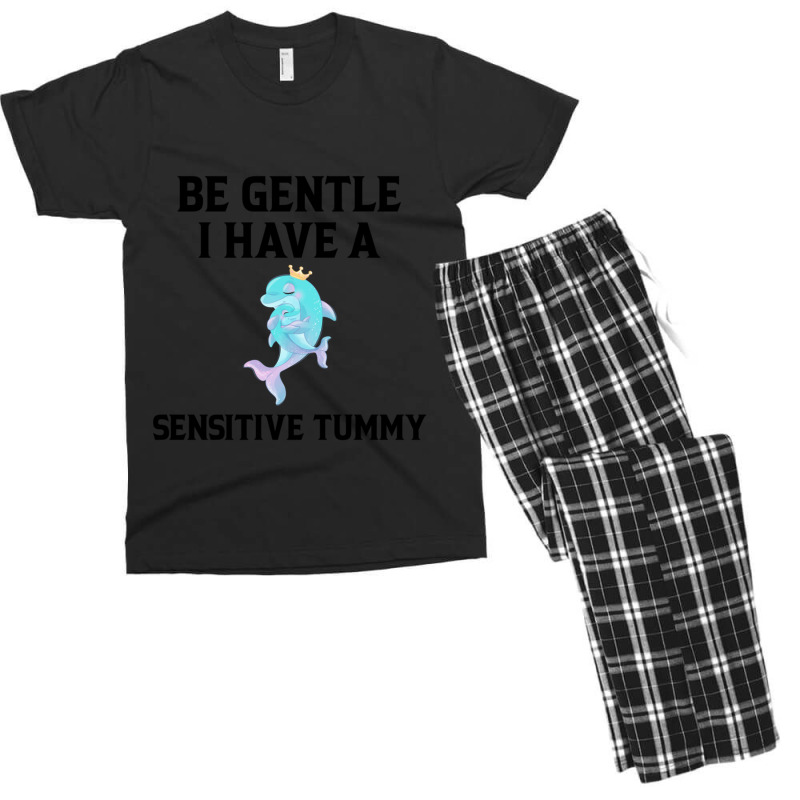 Be Gentle I Have A Sensitive Tummy (2) Men's T-shirt Pajama Set by cm-arts | Artistshot