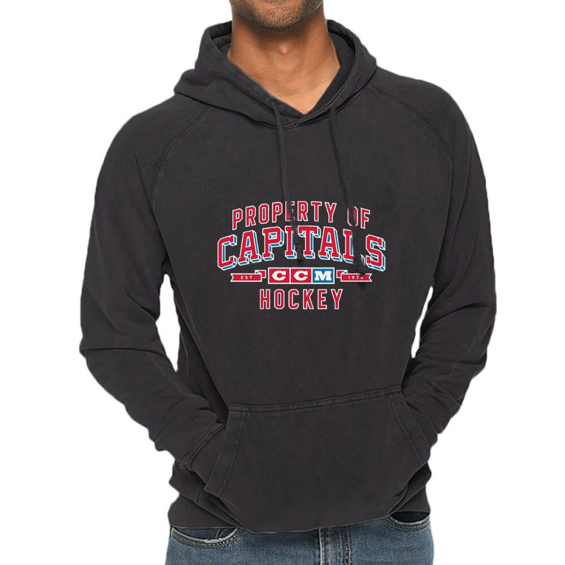 Property Of Capitals Ccm Hockey Vintage Hoodie by cm-arts | Artistshot