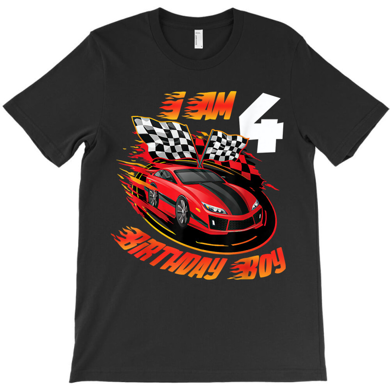 Race Car 4th Birthday Boy 4 Year Old Racing Car Driver T-shirt | Artistshot