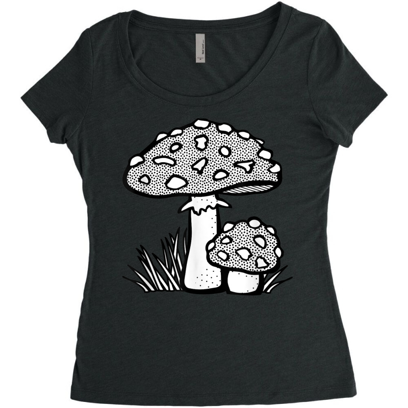 Mushroom Shirt Fungal Mycology Fungi Foraging Forest T Shirt Women's Triblend Scoop T-shirt by cm-arts | Artistshot