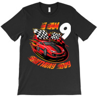 Race Car 9th Birthday Boy 9 Year Old Racing Car Driver T-shirt | Artistshot