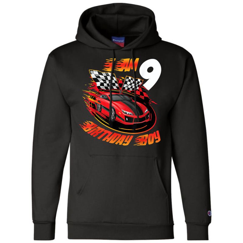 Race Car 9th Birthday Boy 9 Year Old Racing Car Driver Champion Hoodie | Artistshot