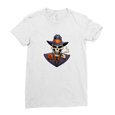 Skull Ladies Fitted T-shirt Designed By Medo20555452
