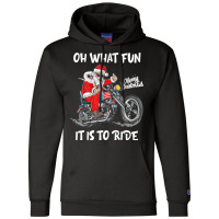 Biker Santa Motorcycle Fan Merry Christmas Xmas Holidays Champion Hoodie | Artistshot