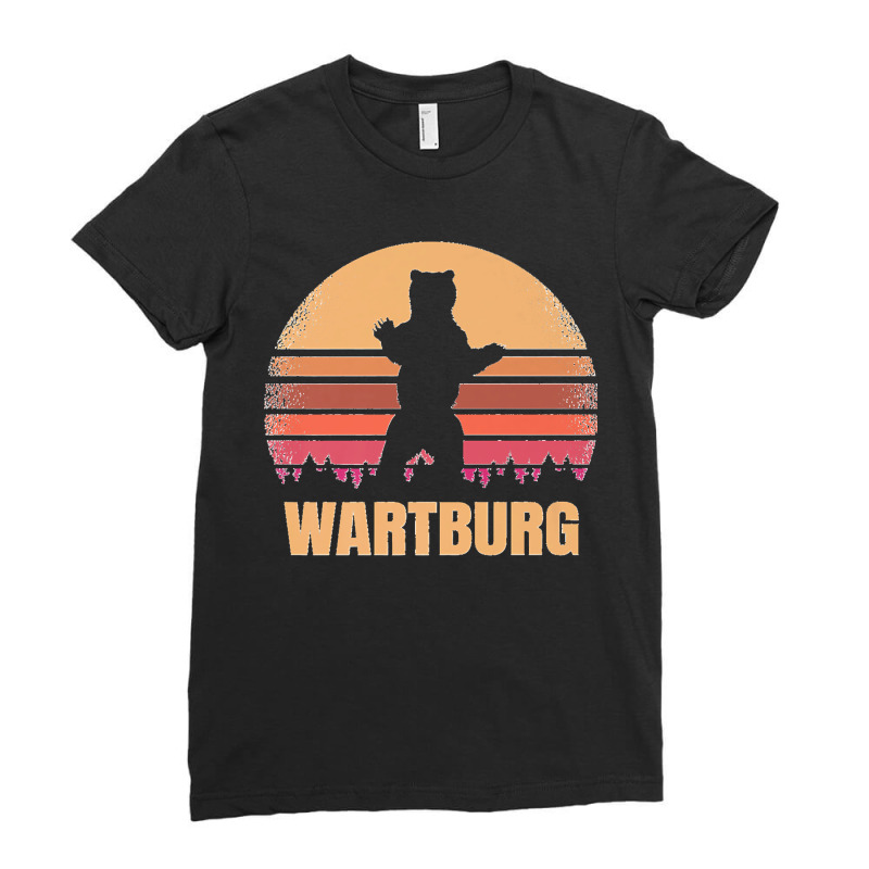 Wartburg Tennessee Vintage Bear Distressed Retro 80s Sunset Premium Ladies Fitted T-Shirt by cm-arts | Artistshot