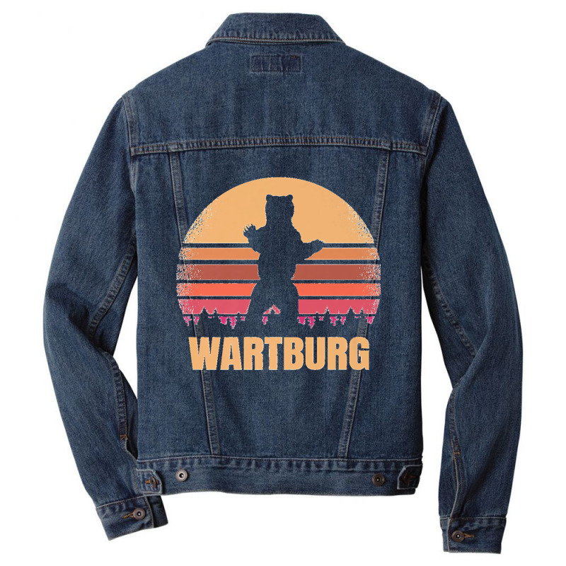 Wartburg Tennessee Vintage Bear Distressed Retro 80s Sunset Premium Men Denim Jacket by cm-arts | Artistshot