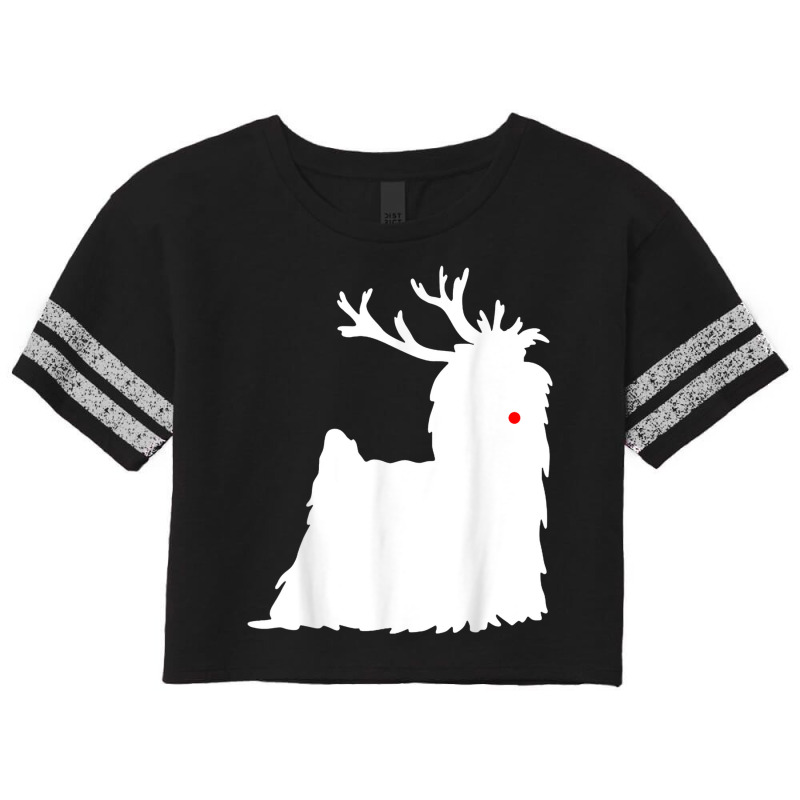 Yorkshire Terrier Christmas Nosed Reindeer Scorecard Crop Tee by Dapper | Artistshot