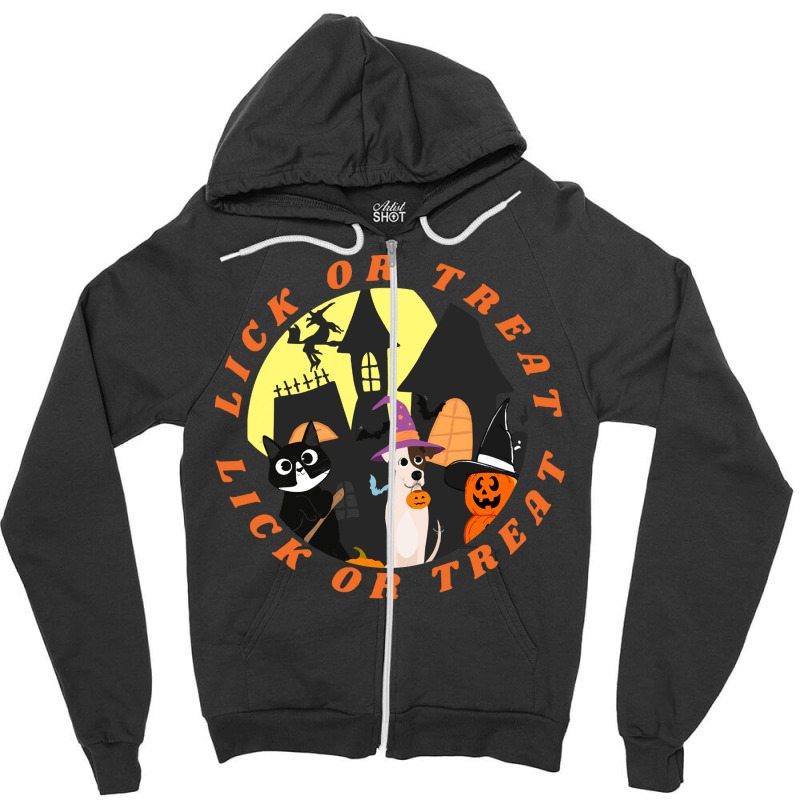 Funny Halloween Gift T  Shirt Lick Or Treat,trick Or Treat, Happy Hall Zipper Hoodie by tshirtgreyhound | Artistshot