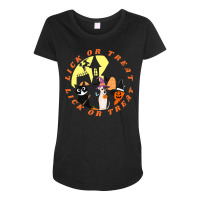 Funny Halloween Gift T  Shirt Lick Or Treat,trick Or Treat, Happy Hall Maternity Scoop Neck T-shirt | Artistshot