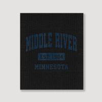 Middle River Minnesota Mn Vintage Athletic Sports Design Portrait Canvas Print | Artistshot