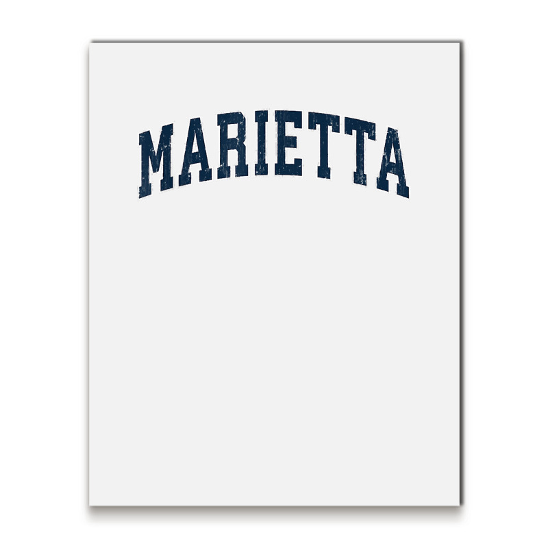 Marietta Georgia Ga Vintage Sports Design Navy Design T Shirt Metal Print Vertical | Artistshot