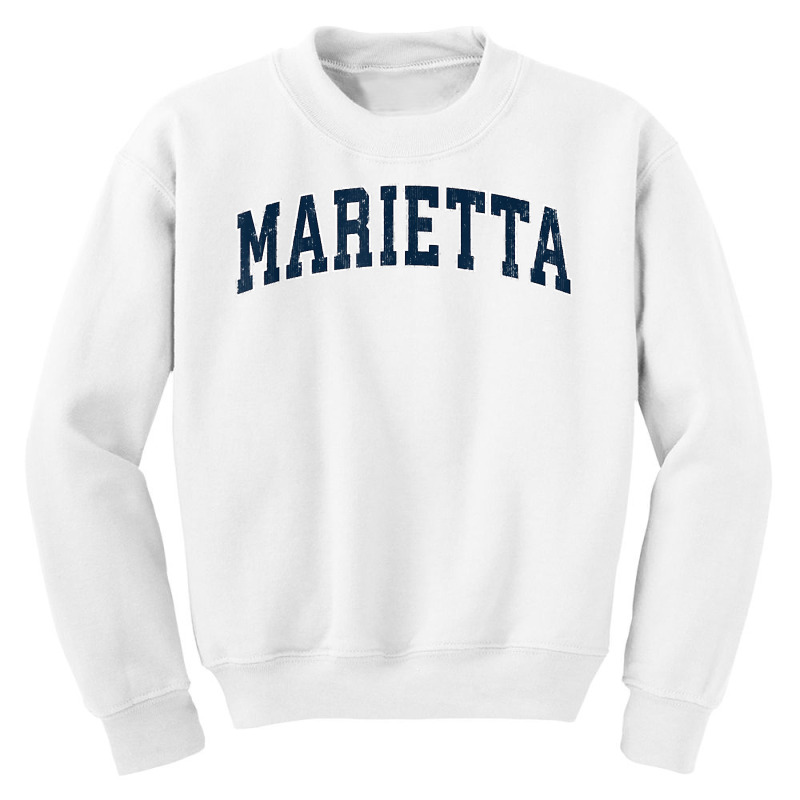 Marietta Georgia Ga Vintage Sports Design Navy Design T Shirt Youth Sweatshirt | Artistshot