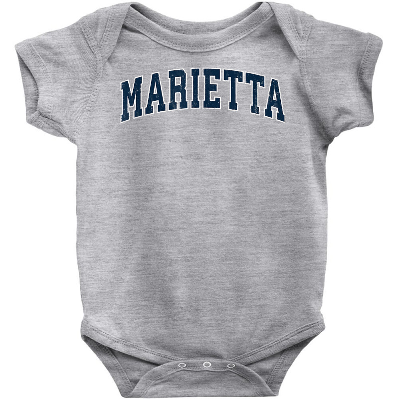 Marietta Georgia Ga Vintage Sports Design Navy Design T Shirt Baby Bodysuit | Artistshot