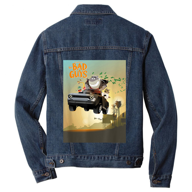 The Bad Guys Group Getaway Car Poster Men Denim Jacket | Artistshot