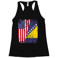 Bosnian Herzegovinian Roots Half American Flag Bosnia Flag Racerback Tank | Artistshot