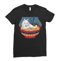 Japanese Culture Art   Kawaii Anime Wolf In A Ramen Bowl T Shirt Ladies Fitted T-shirt | Artistshot