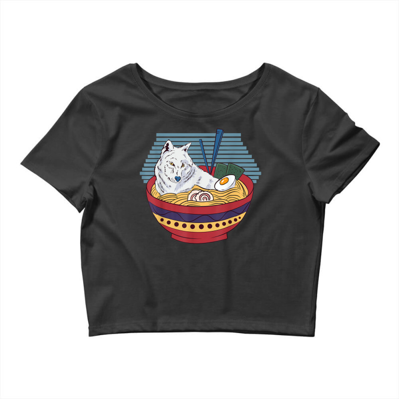 Japanese Culture Art   Kawaii Anime Wolf In A Ramen Bowl T Shirt Crop Top by genze | Artistshot