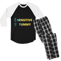 Be Gentle I Have A Sensitive Tummy Sticker Men's 3/4 Sleeve Pajama Set | Artistshot