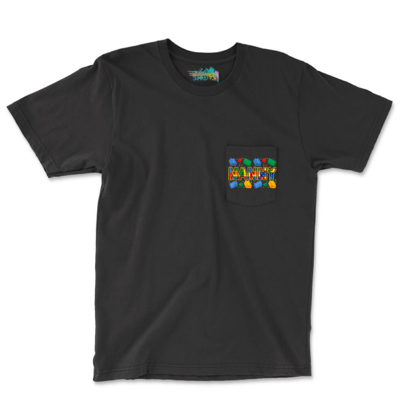 Nanny Brick Builder Funny Grandma Blocks Master Builder Pocket T-shirt | Artistshot