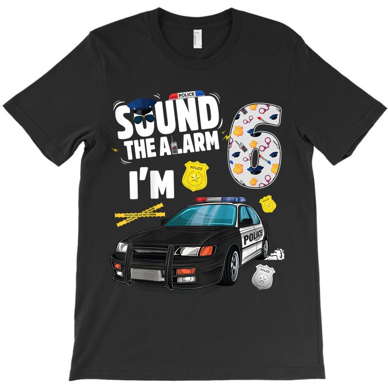 Kids Police Car 6th Birthday Boy 6 Year Old Cop Policeman Officer T-shirt | Artistshot