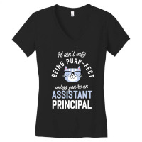 Assistant Principal Cat Lover Gifts It Ain T Easy Being Purr Fect Women's V-neck T-shirt | Artistshot