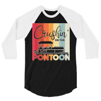 Mens Crushin' On The Pontoon Boat Captain 3/4 Sleeve Shirt | Artistshot