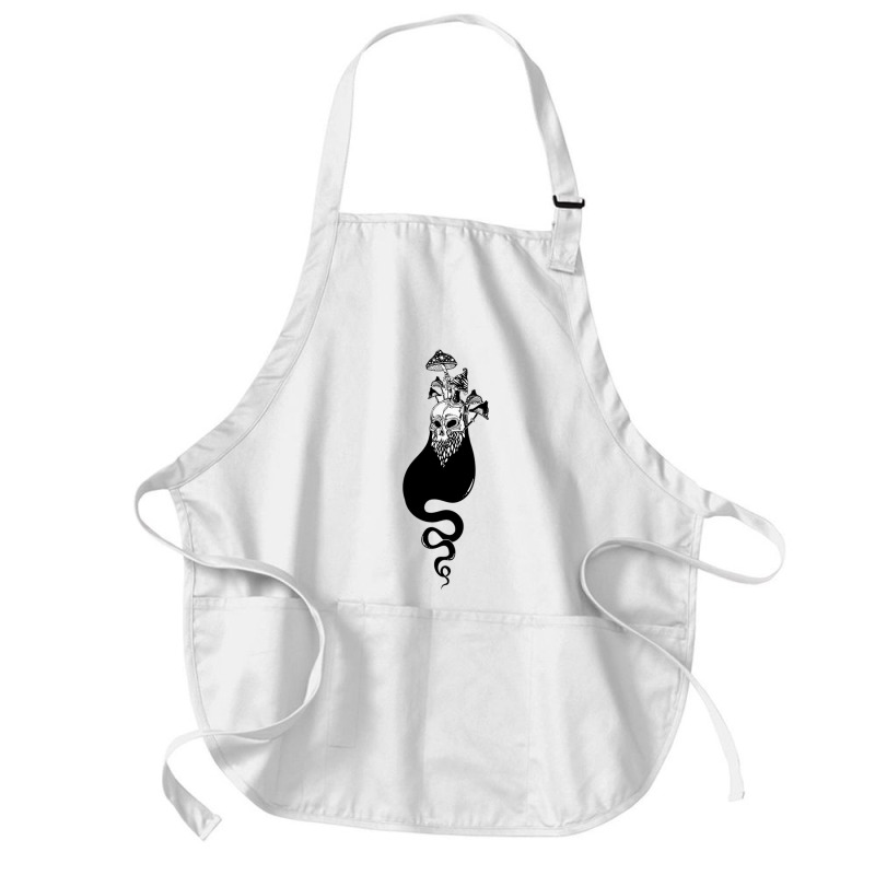 Creepy Ghost Soul Or Wandering Spirit With Face Of Human Skull Medium-length Apron | Artistshot