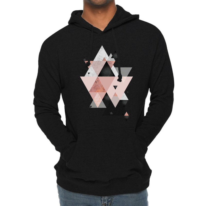 Geometric Compilation In Rose Gold And Blush Pink Lightweight Hoodie | Artistshot