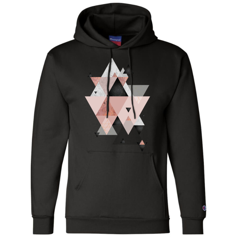 Geometric Compilation In Rose Gold And Blush Pink Champion Hoodie | Artistshot