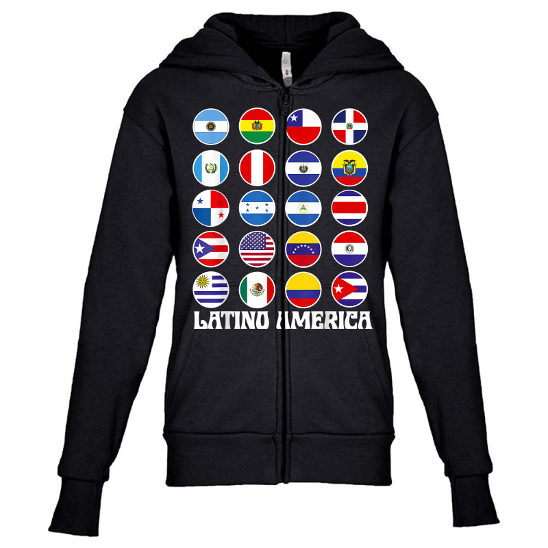 All Latin American Flags Countries Hispanic Heritage Month T Shirt Youth Zipper Hoodie by cm-arts | Artistshot