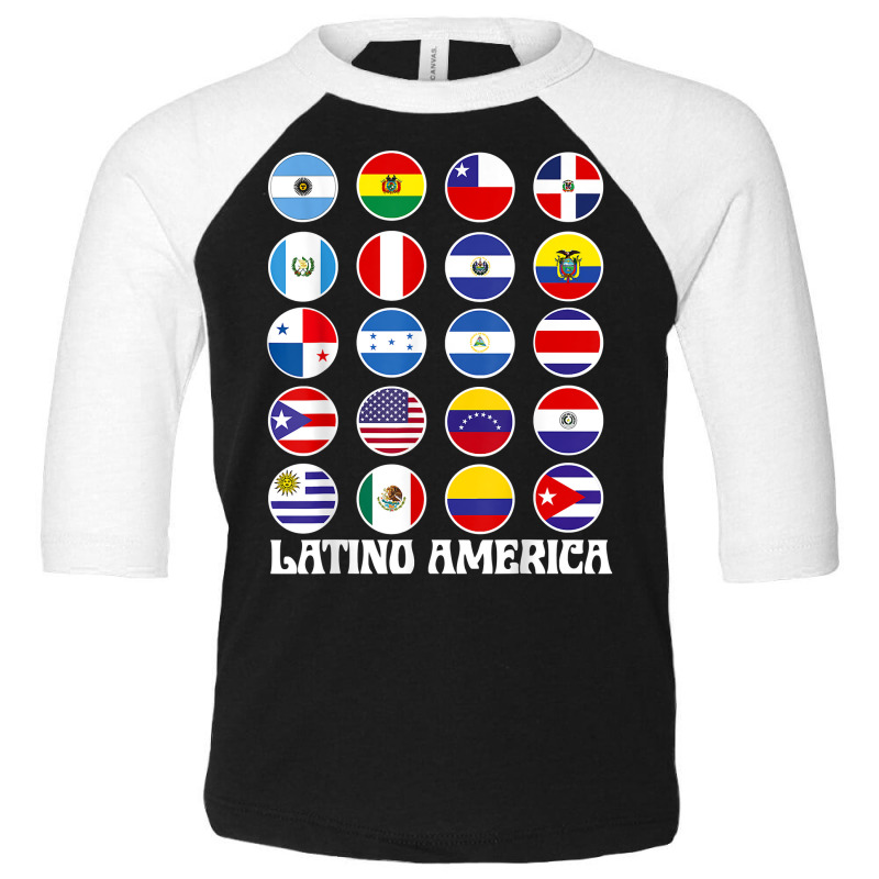 All Latin American Flags Countries Hispanic Heritage Month T Shirt Toddler 3/4 Sleeve Tee by cm-arts | Artistshot