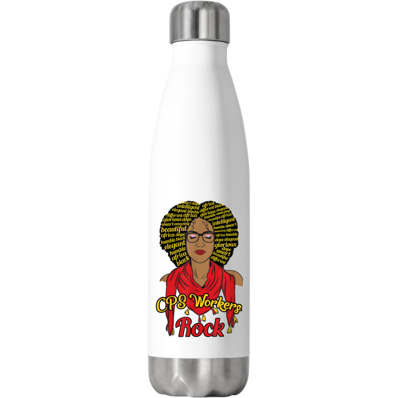 Cps Workers Child Protective Social Services Dss Black Woman Stainless Steel Water Bottle | Artistshot