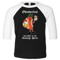 Sausage Party Oktoberfest Funny Bratwurst German Festival T Shirt Toddler 3/4 Sleeve Tee | Artistshot