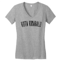 Kota Kinabalu Malaysia Vintage Black Text Apparel T Shirt Women's V-neck T-shirt | Artistshot