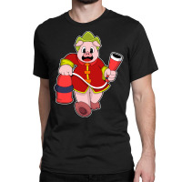 Fire Department T  Shirt Pig As Firefighter With Fire Extinguisher T Classic T-shirt | Artistshot