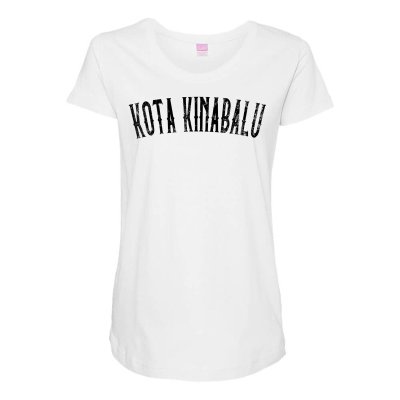 Kota Kinabalu Malaysia Vintage Black Text Apparel T Shirt Maternity Scoop Neck T-shirt by cm-arts | Artistshot